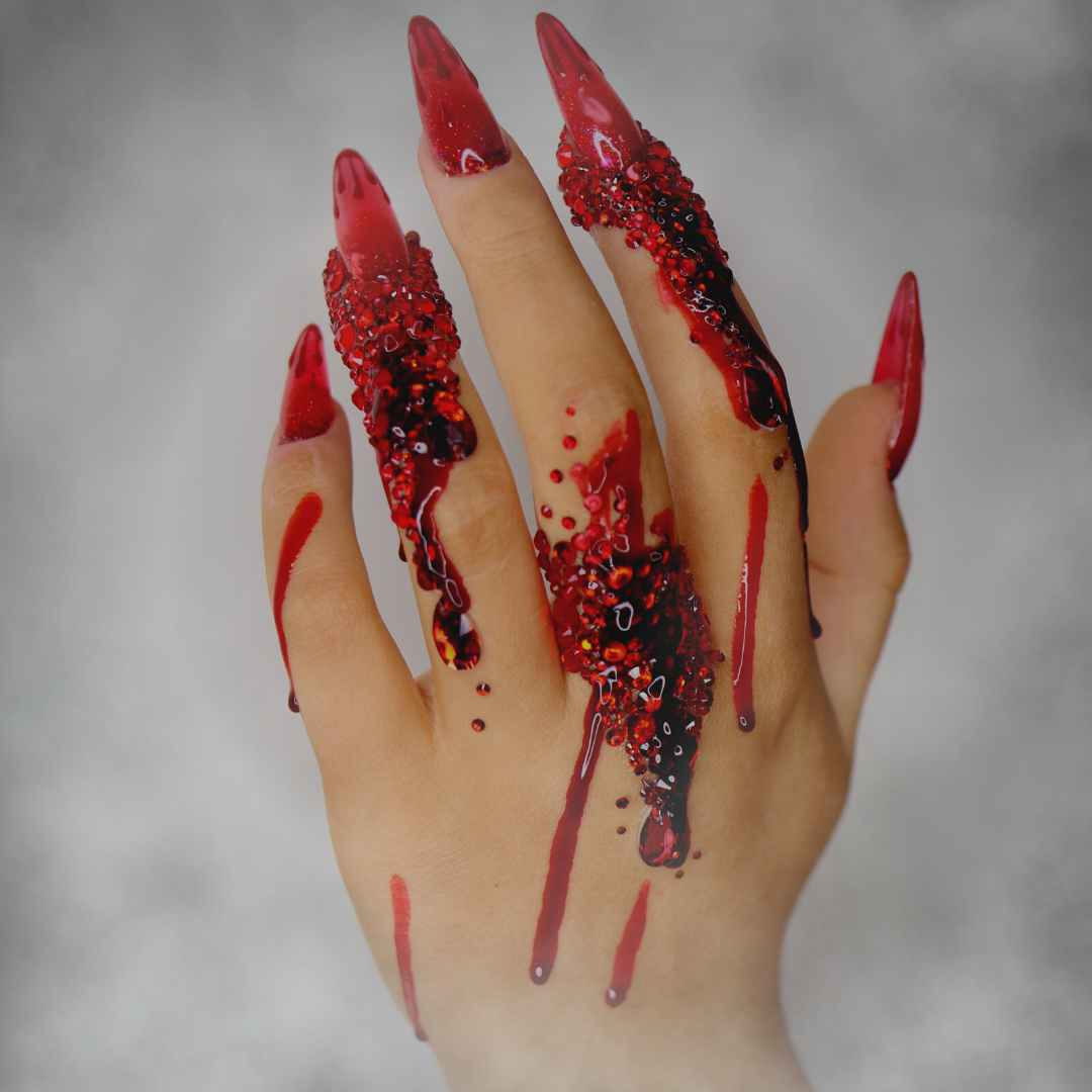 Recreate the Glitterbels Crystal Blood Nails this Halloween