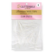 Clear Stiletto Tips Refill Pack of 50