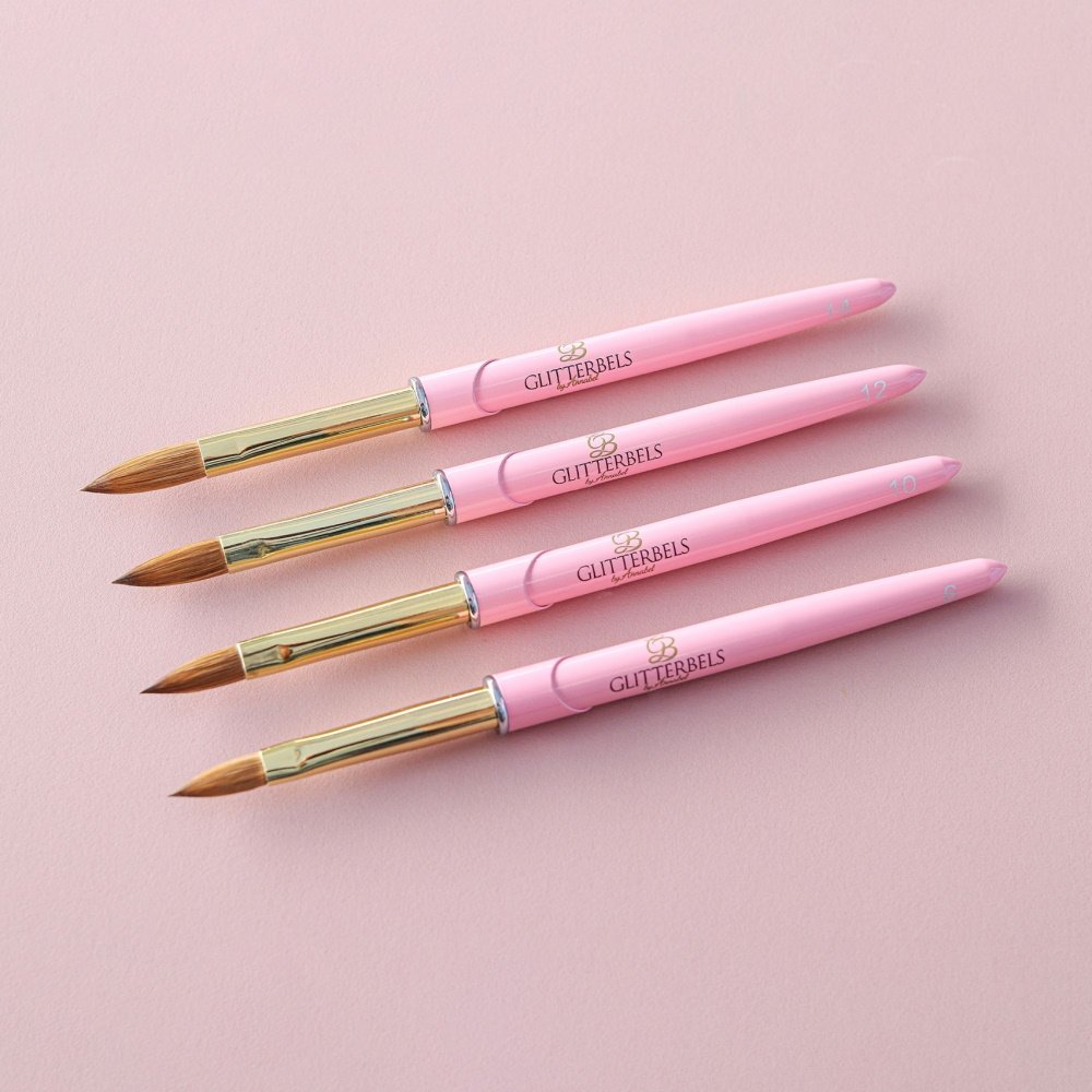 Glitterbels Pink Acrylic Brush (Size 8)