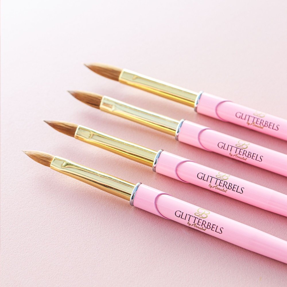 Glitterbels Pink Acrylic Brush (Size 14)