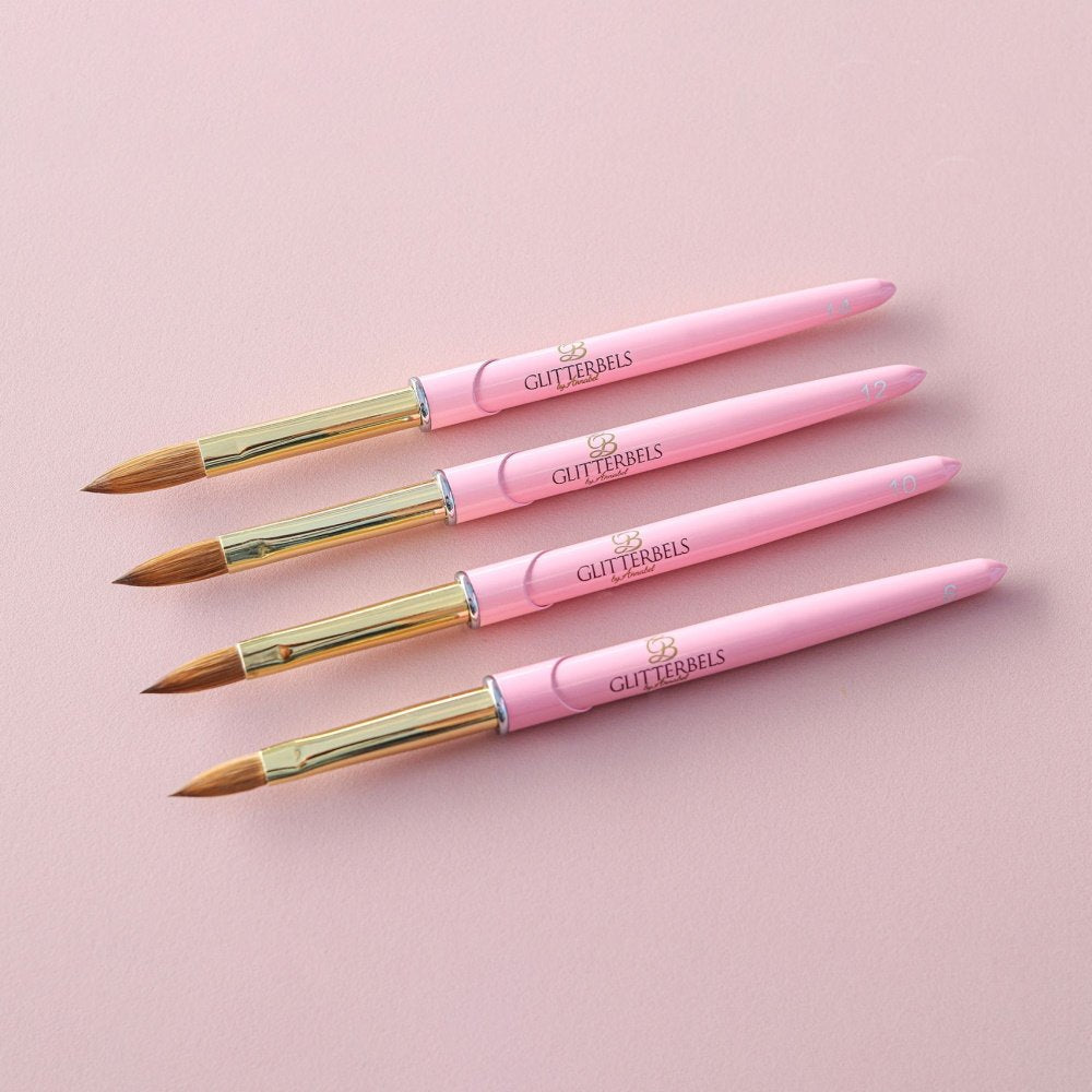 Glitterbels Pink Acrylic Brush (Size 14)